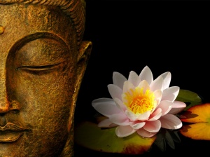 buddha with flower